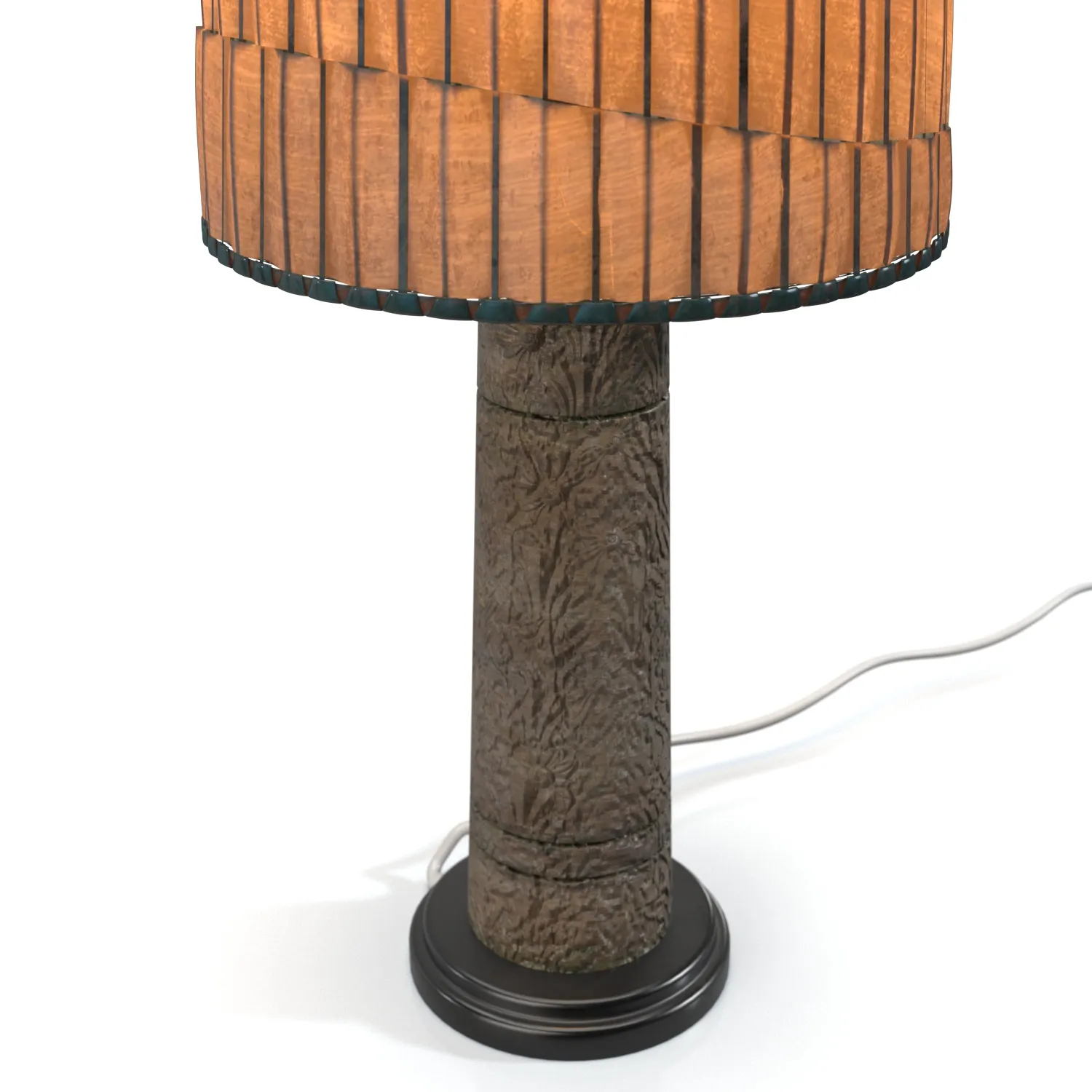 Decorative Base And Wool Shade Table Lamp PBR 3D Model_05